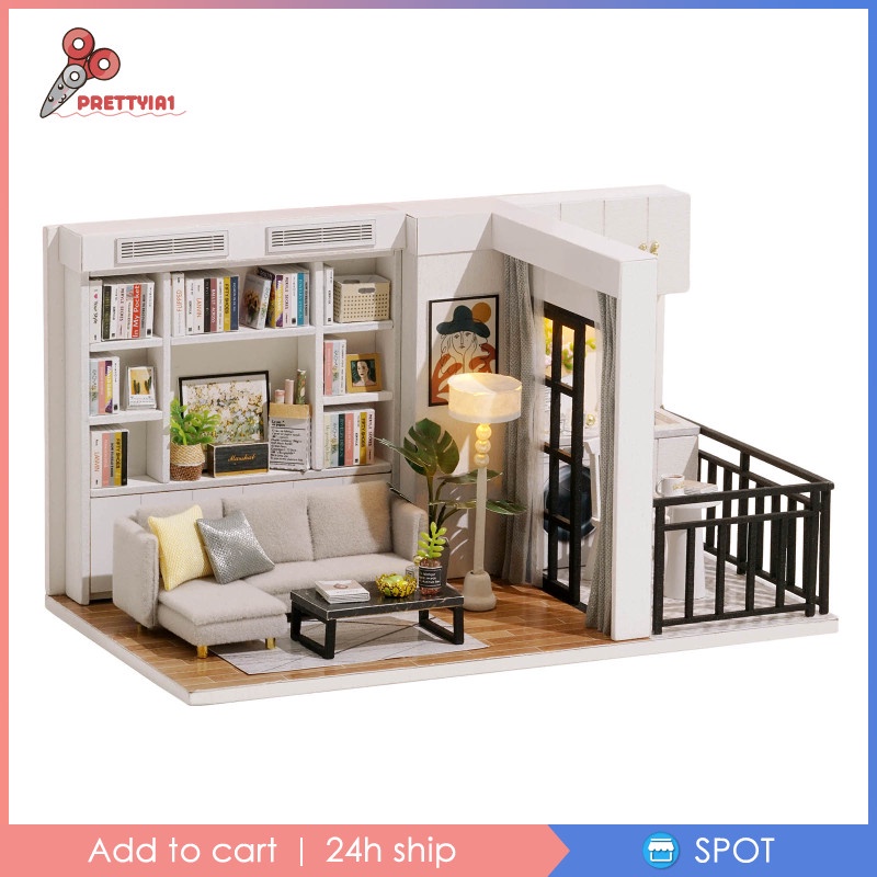 ✨Hàng sẵn sàng✨Bộ Lắp Ghép Ngôi Nhà Búp Bê 3d Có Đèn Led