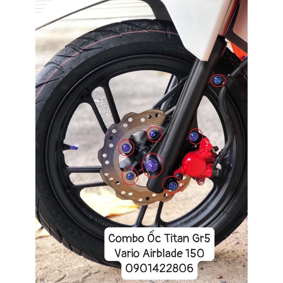Combo ốc titan gr5 gắn Vario / AB 150 như hình khoanh đỏ
