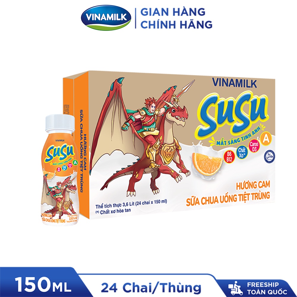 Thùng 48 Hộp Sữa Chua Uống Susu IQ Hương Cam 110ml
