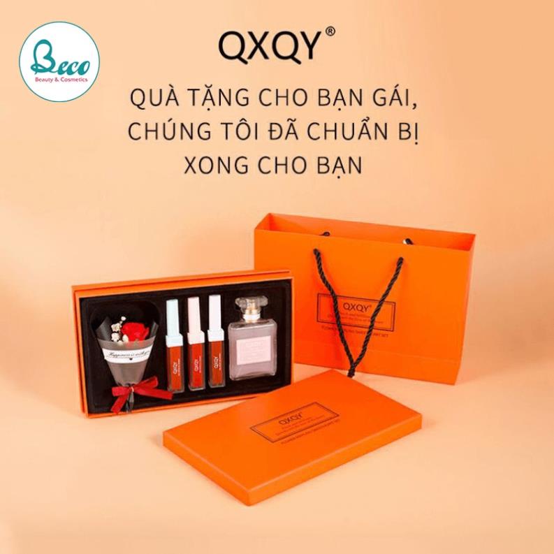 Bộ Quà Tặng Son Môi Nước Hoa QXQY Tặng bạn gái - Set combo quà tặng ngày lễ 20/10 dành cho bạn gái - Shin Shop