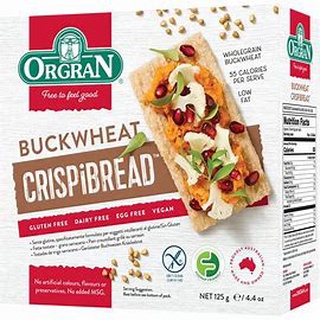 Bánh quy giòn cracker kiều mạch hữu cơ không đường buckwheat crispibread cookies vegan orgran 125g