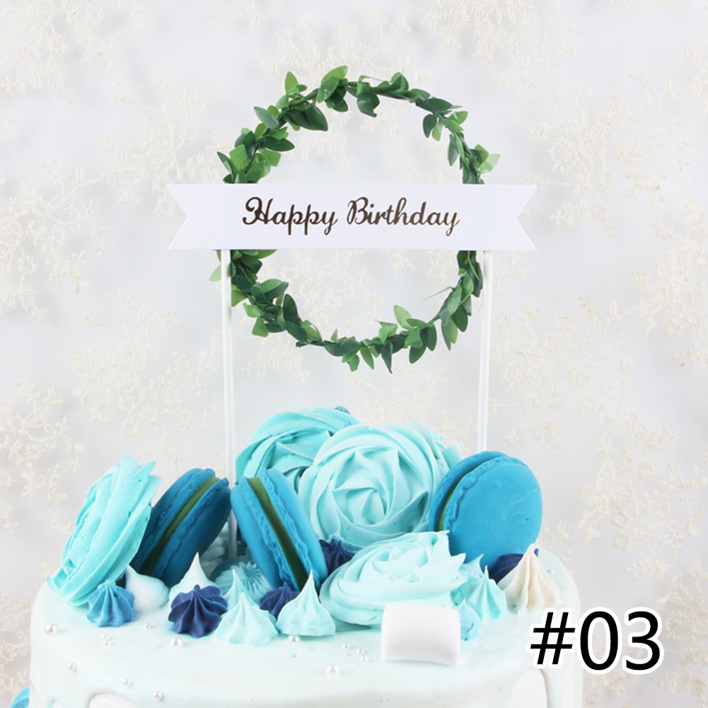 Que Chữ Happy Birthday Cắm Trang Trí Bánh Kem