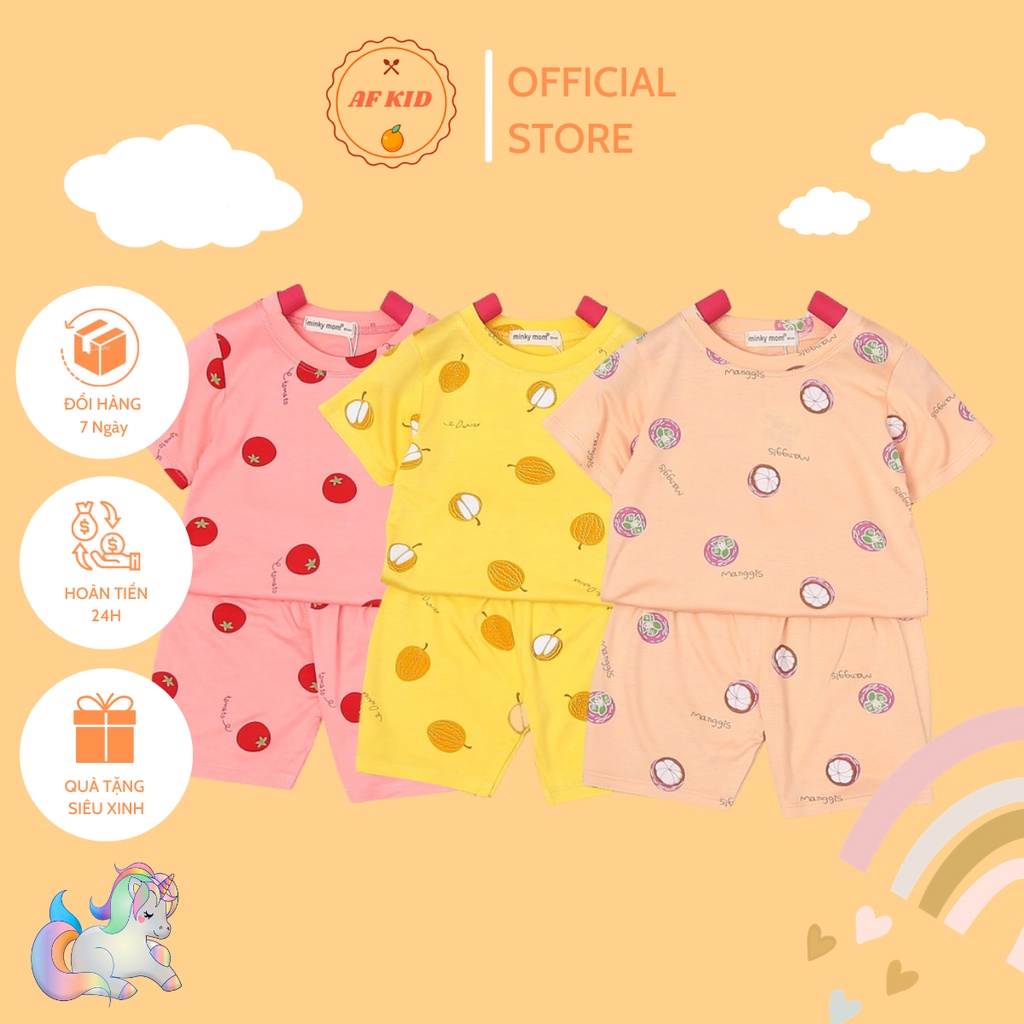 Bộ Cộc Tay Cho Bé FREE SHIP Bộ Minky Mom Cộc Tay Trái Cây Cho bé trai bé gái