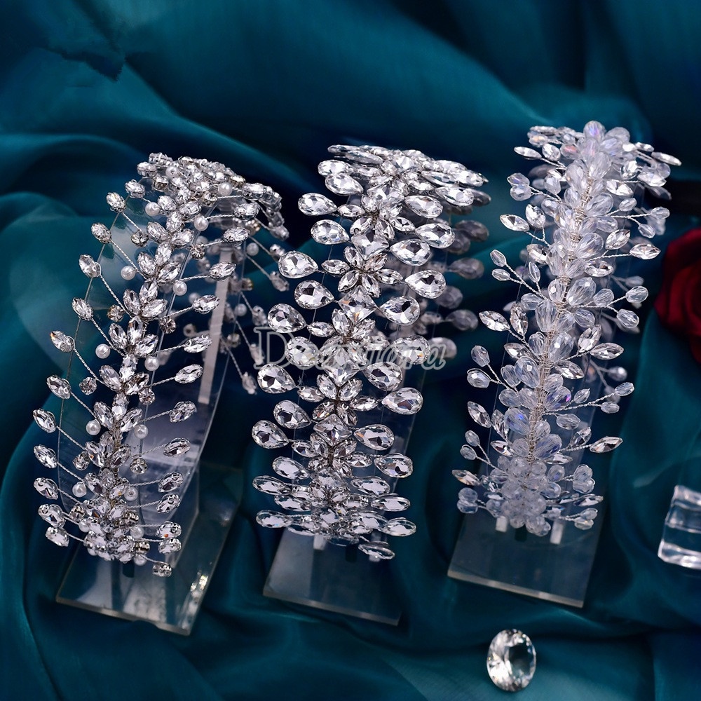 Cài Tóc Hình Giọt Nước Đính Đá Thời Trang Cho Cô Dâu