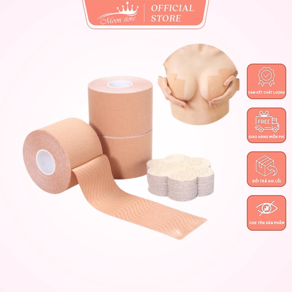Cuộn băng keo dán ngực 5cm tạo khe nâng đỡ cho vòng 1 chất liệu siêu dính dễ chống nước dàng sử dụng