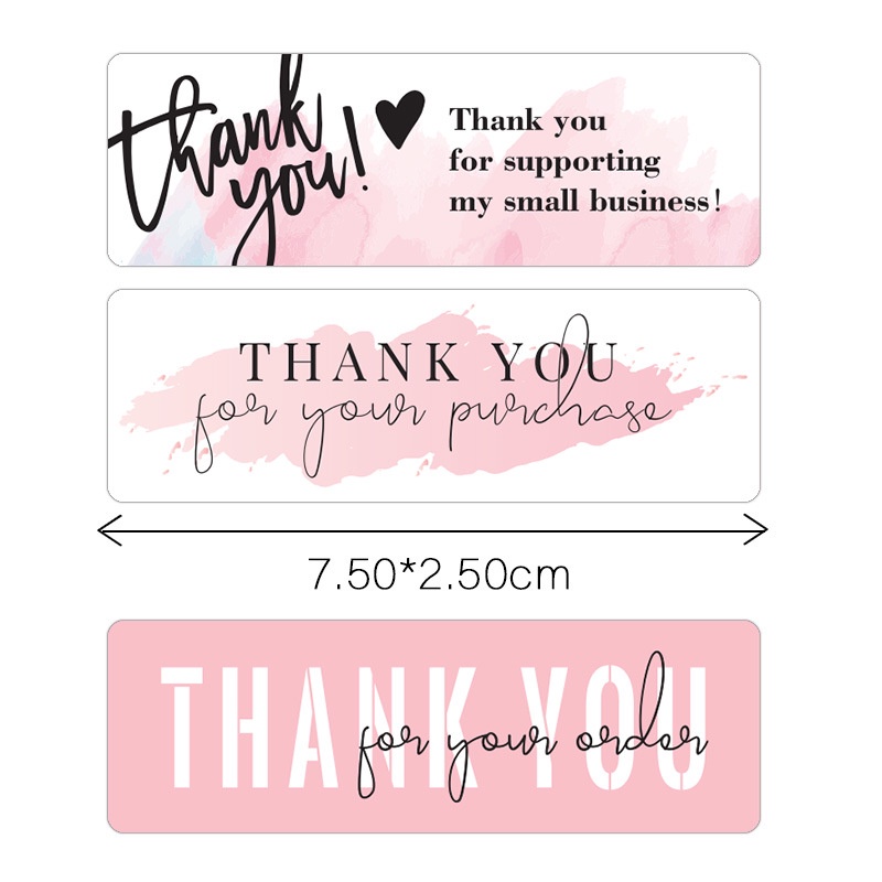 Cuộn 120 tem giấy dán nhãn cảm ơn xinh xắn sticker thank you