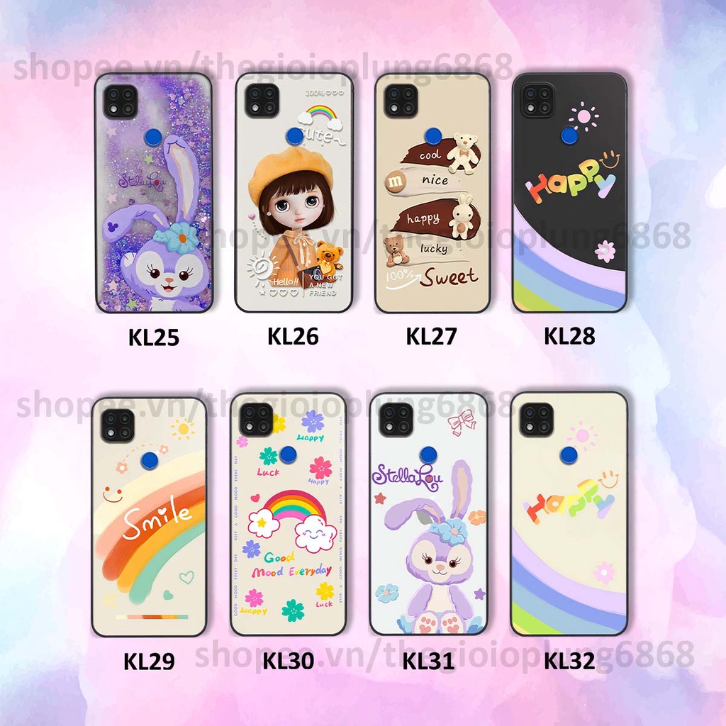 Ốp Xiaomi Redmi 9C in hình cầu vồng happy smile thỏ cute siêu xinh siêu đáng yêu