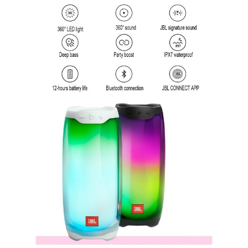 Bộ Loa Bluetooth Không Dây JBL Pulse 4 20W IPX7 Chống Nước Chuyên Dụng Kèm Phụ Kiện