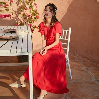 Bk* váy maxi 3 màu đỏ, vàng, trắng