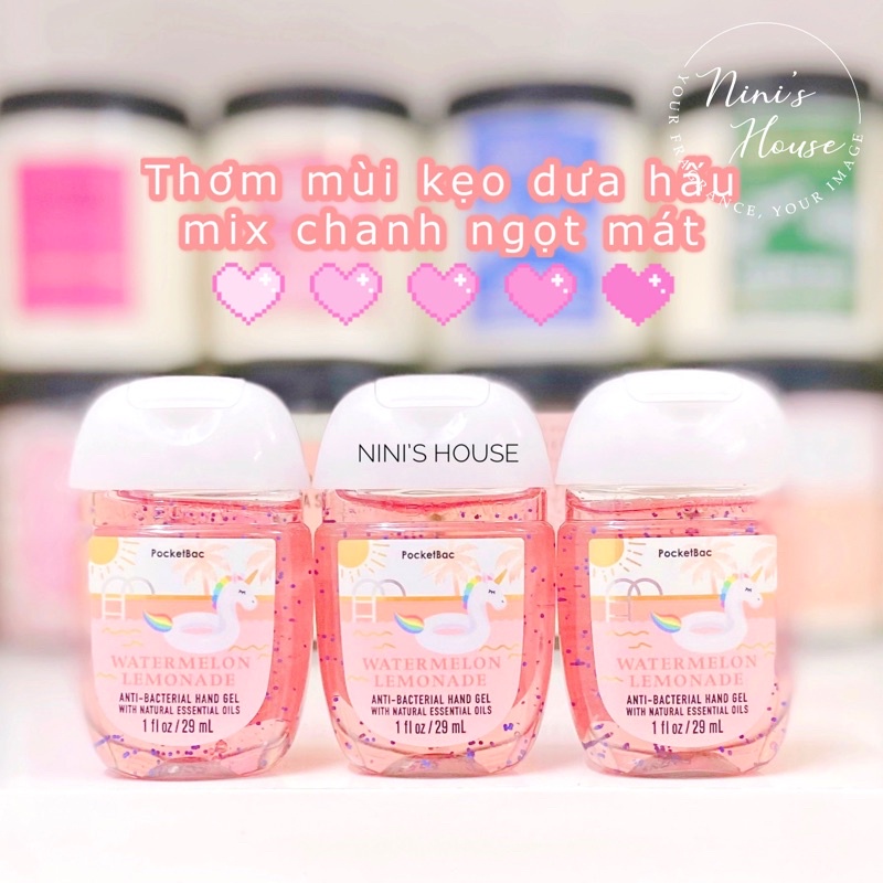 Nước rửa tay khô sát khuẩn hand gel Bath and Body Works mùi Watermelon Lemonade 29ml