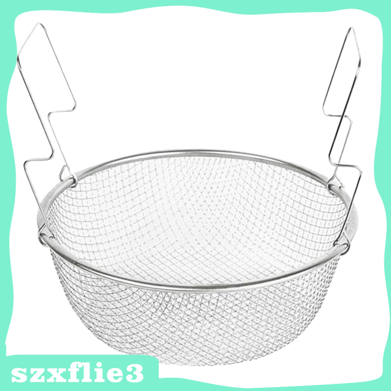 Rổ Lưới Tròn Bằng Thép Không Gỉ 18cm Lọc Thức Ăn Chiên / Rau Củ szxflie3