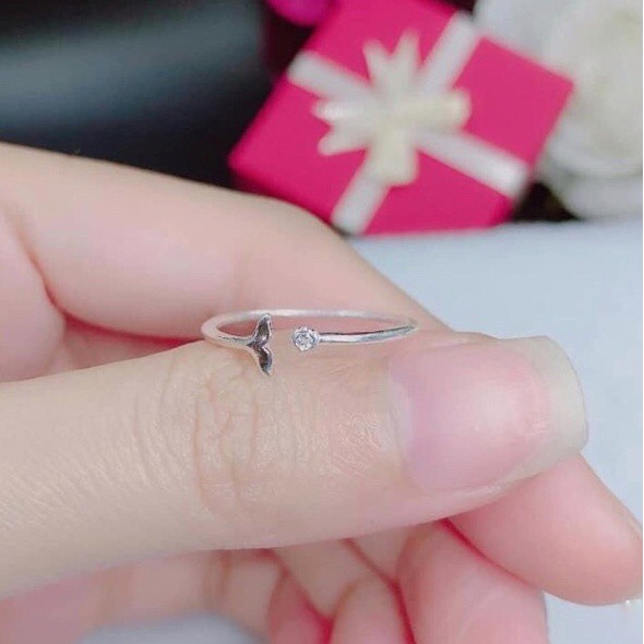 Nhẫn bạc nữ chuẩn bạc 925 hình đuôi nàng tiên cá DaLiA Jewelry nhẫn hở chỉnh size tay theo mọi yêu cầu