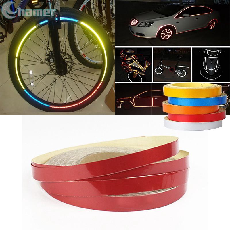 Cuộn dải phản quang dán vành bánh xe/ khung viền xe 5m tiện lợi dành cho xe hơi/ xe máy/ xe đạp