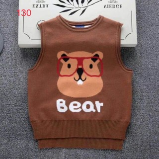 Áo gile gấu ngộ nghĩnh bé trai 2-7y