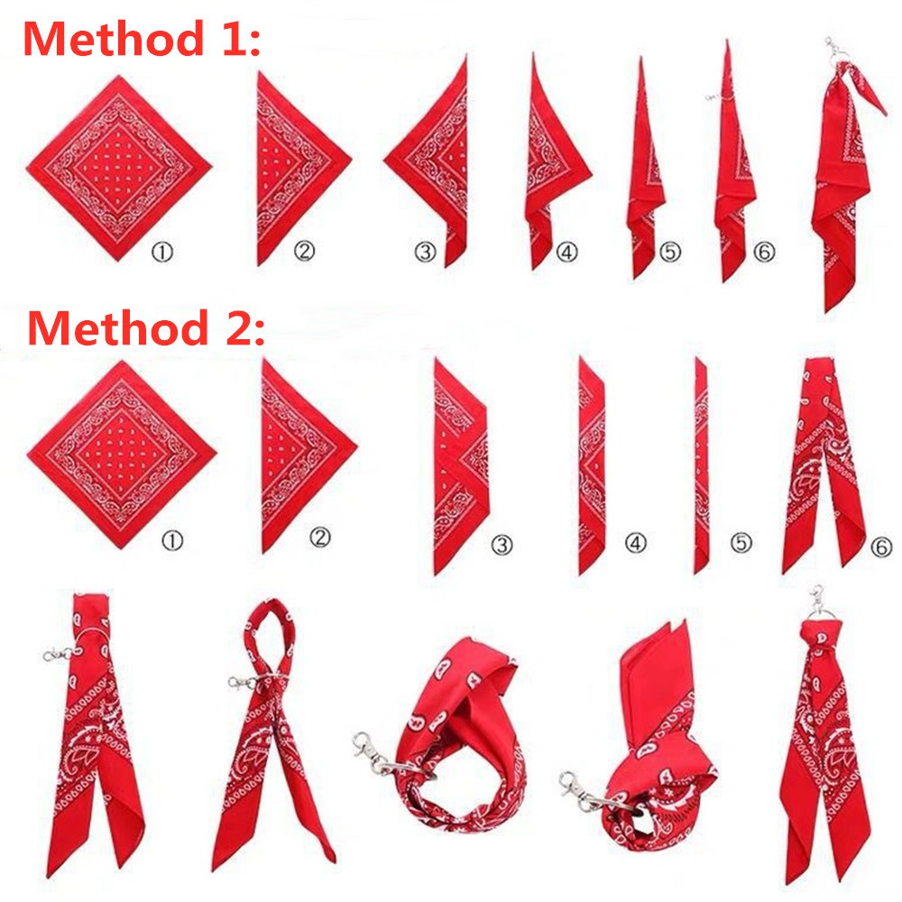 Khăn Choàng Cổ Hình Vuông Họa Tiết Hiphop Phối Móc Khóa Thời Trang