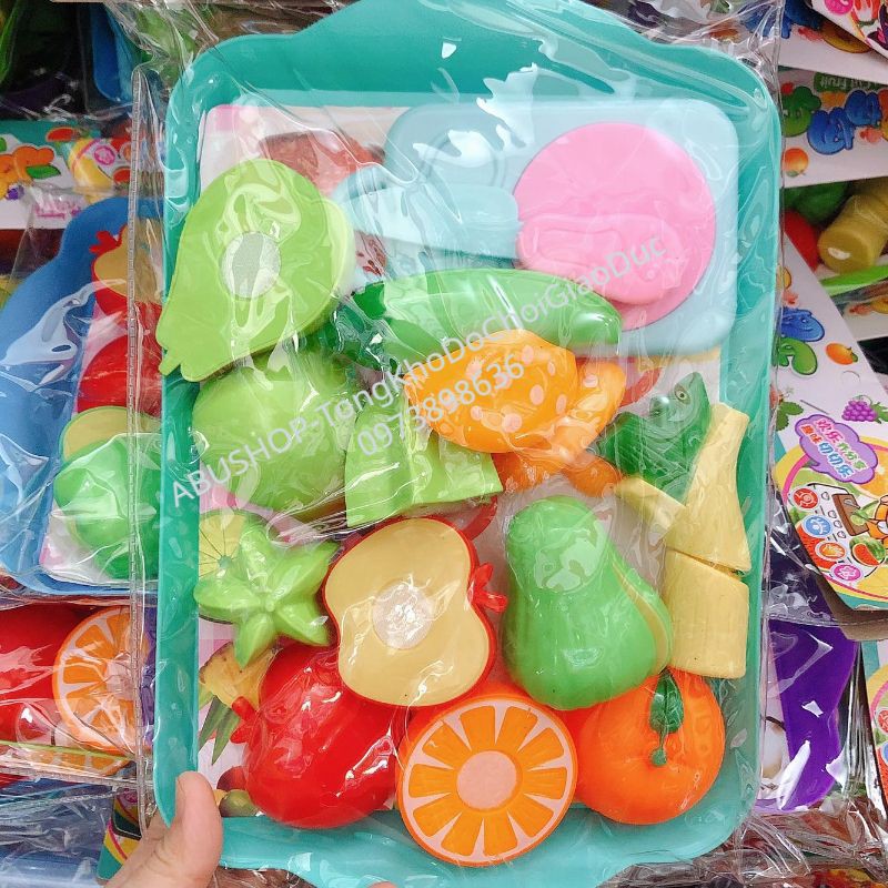 Đồ chơi nấu ăn KHAY VÀ RỔ KÈM DAO THƠT cho bé – Bộ nhà bếp trẻ em giáo dục kỹ năng cho bé trai bé gái