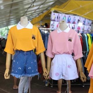 Áo Thun Polo CropTop Thêu Gấu Brown