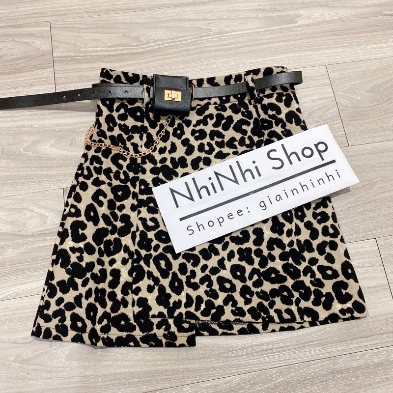 Chân váy dạ da báo kèm đai xích dáng A cạp cao có lót quần trong CV1750 - NhiNhi Shop | BigBuy360 - bigbuy360.vn