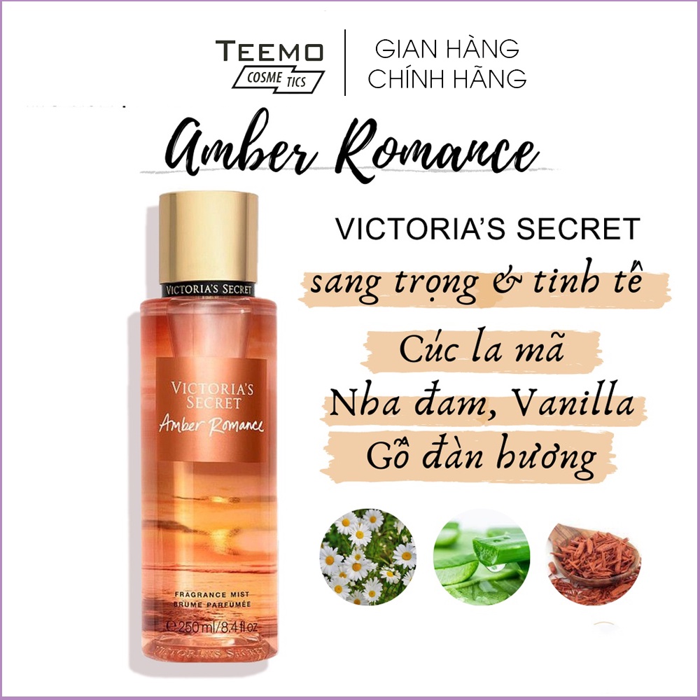 Xịt Thơm Toàn Thân Victoria's Secret 💞𝑭𝒓𝒆𝒆𝒔𝒉𝒊𝒑💖 Body Mist 250ml 🍨 Amber Romance 🍭 Xịt BODY [✔️Chính Hãng]
