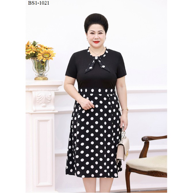 Đầm trung niên phối chấm bi cho người lớn tuổi (Weighty Look) - BS1-1021
