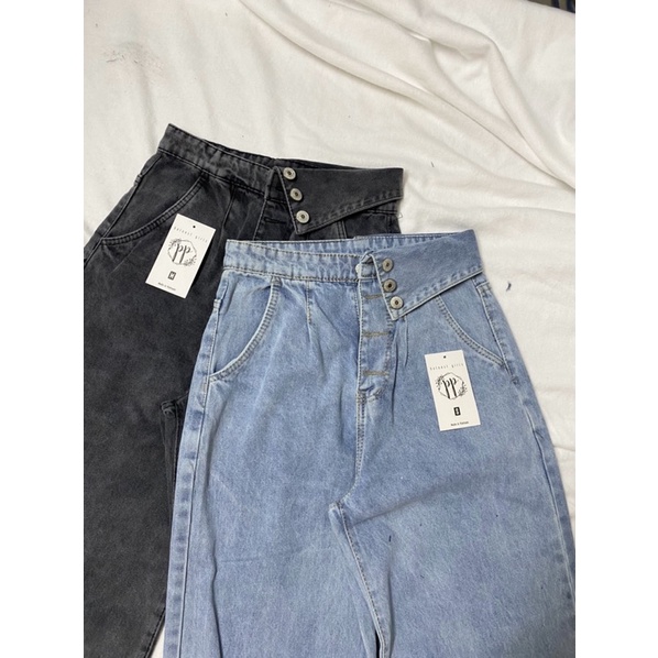 Quần jean baggy ống rộng lưng kiểu tôn vòng eo thon cực sexy