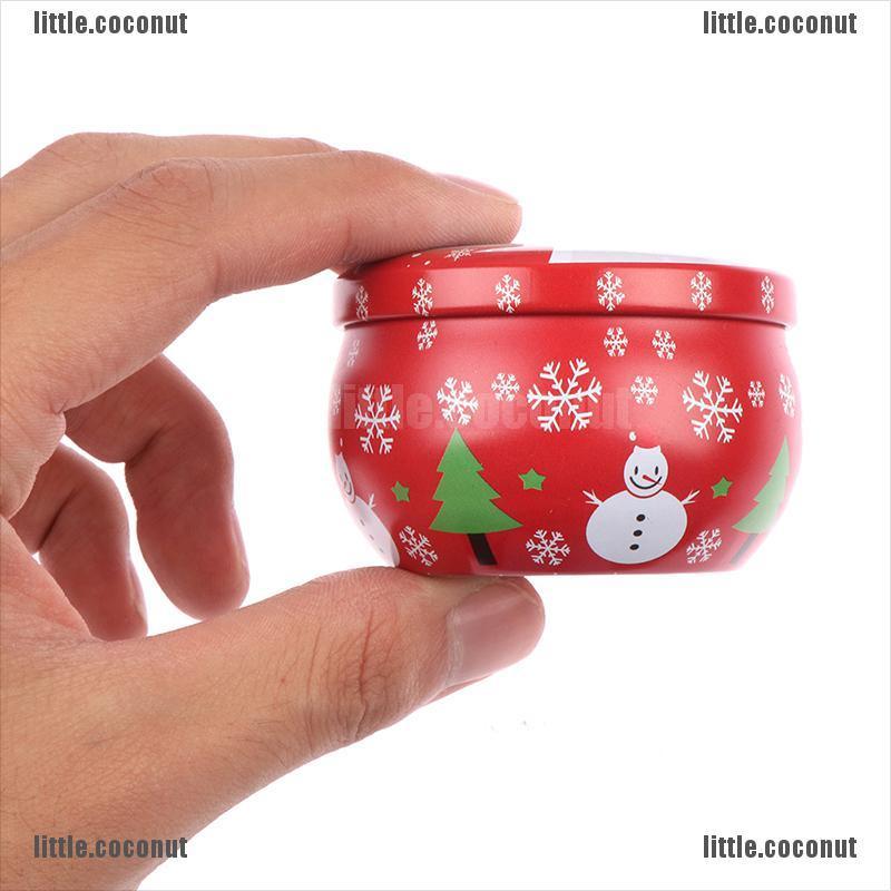 (Hàng Mới Về) Hộp Thiếc Mini Đựng Trang Sức / Kẹo 2.2oz Thiết Kế Phong Cách Giáng Sinh