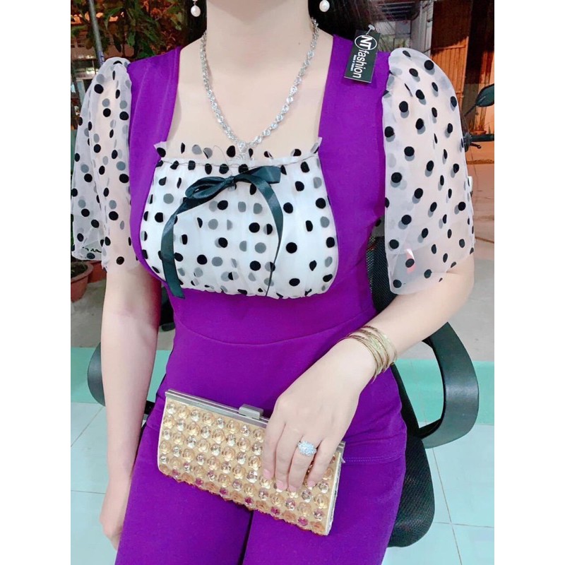 Set quần áo nữ vải cát hàn tay lưới cao cấp siêu sang (ảnh thật của shop)