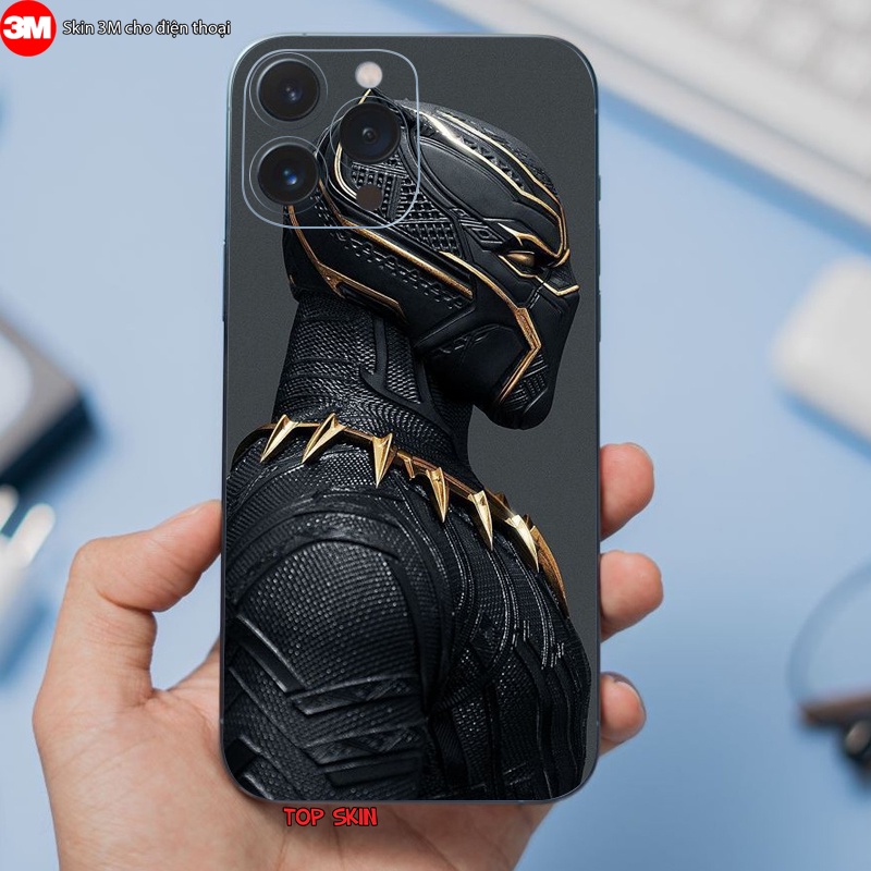 Miếng Dán Skin điện thoại - Skin 3M mẫu Black Panther vân nổi cao cấp  - Có mẫu cho tất cả các dòng điện thoại...