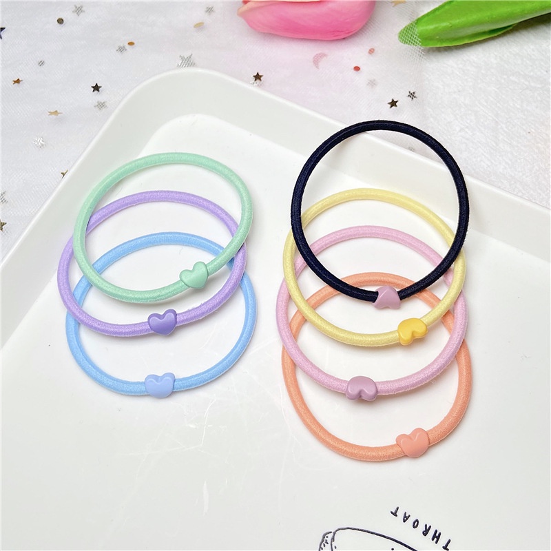 Dây cột tóc hình trái tim nhiều màu sắc phong cách Hàn Quốc
