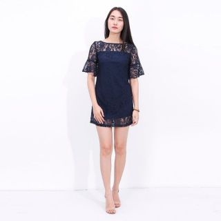 ZERASY - Đầm suông phối tay bèo