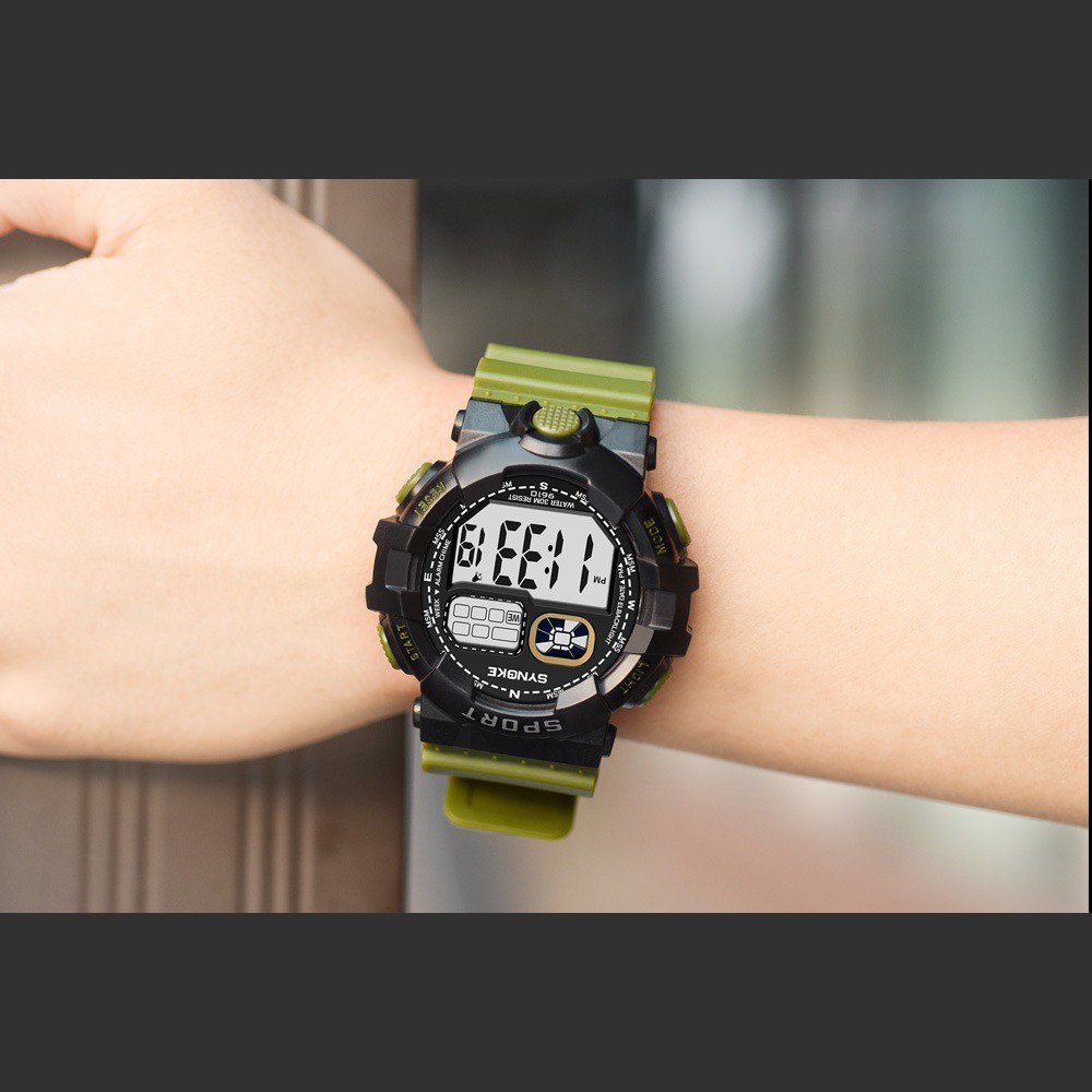 Đồng hồ điện tử thể thao thời trang trang nam dây nhựa cao cấp SYNOKE PKHRSNK017