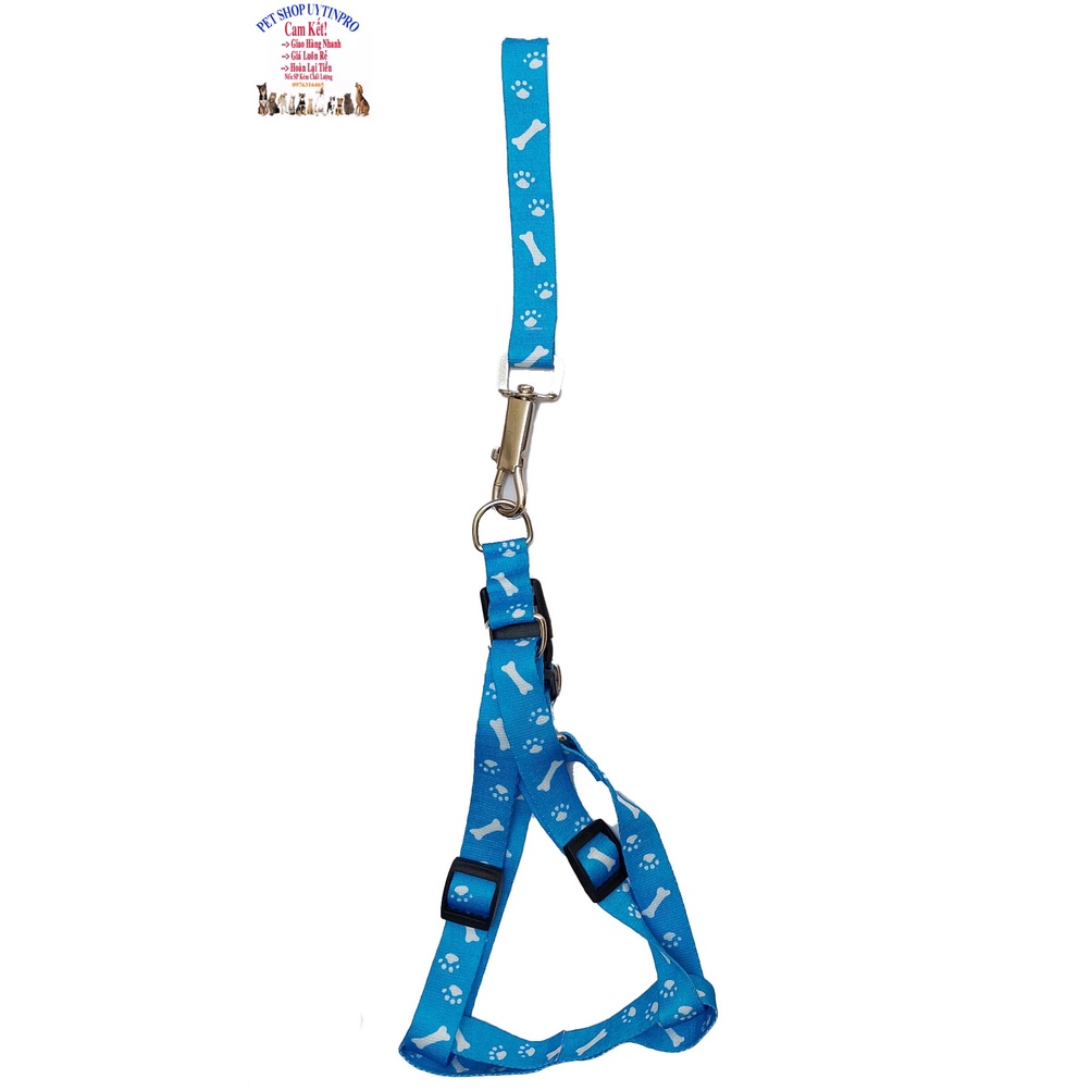Dây dắt kèm yếm cho Chó Mèo từ 10kg đến 15kg Bản rộng 2cm Chất liệu dù mềm dẻo, Yếm có thể điều chỉnh to nhỏ