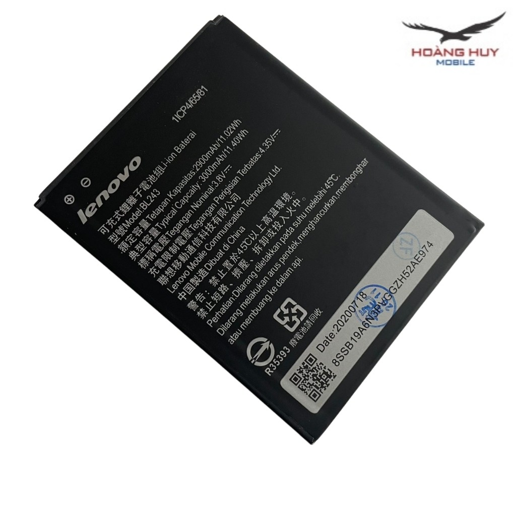 Pin Lenovo A7000 / A7000A  / BL243 / Dung Lượng 3000mAh Hàng Zin Nhập Khẩu Bảo Hành 6 Tháng 1 Đổi 1