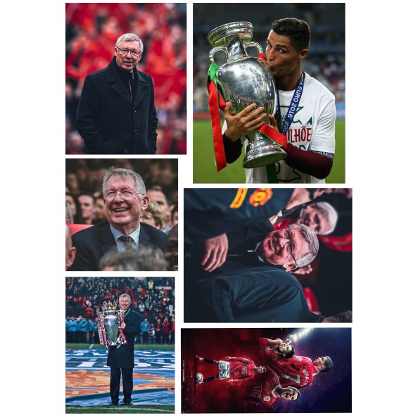 Bộ 30 Sticker hình dán SIR ALEX, RONALDO, BECKHAM, MANCHESTER UNITED, hình dán pvc chống nước