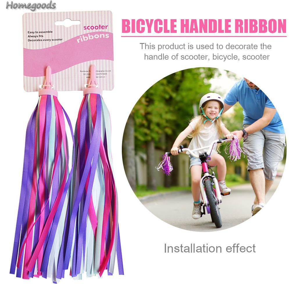 2 Dây ruy băng tua rua trang trí tay lái xe đạp cho bé