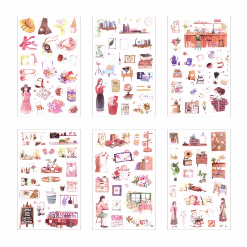 Sticker hình dán đồ dùng nhà bếp trang trí sổ Bullet Journal