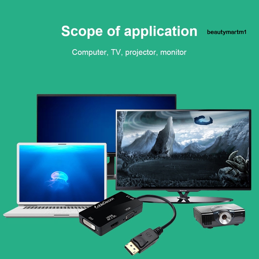 Cáp Chuyển Đổi 3 Trong 1 Hd Display Port Sang Hdmi-Compatible Vga Dvi Female | BigBuy360 - bigbuy360.vn