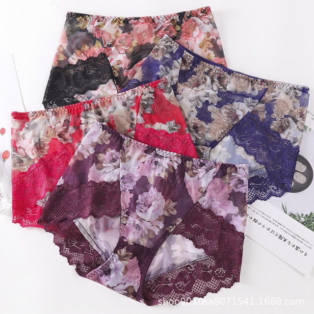 Set 5 quần lót ren hoa 3D cao cấp 5818