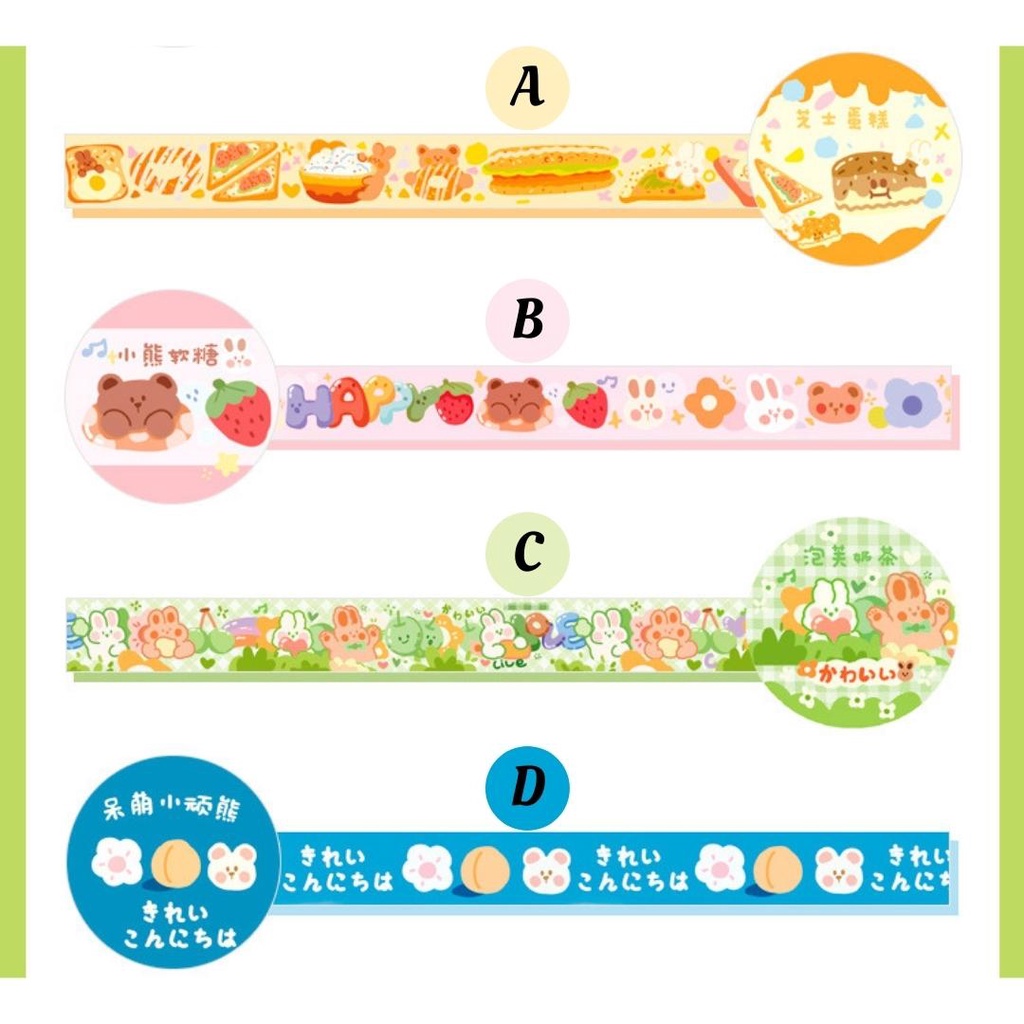 Washi tape hoạ tiết hoạt hình cute đáng yêu