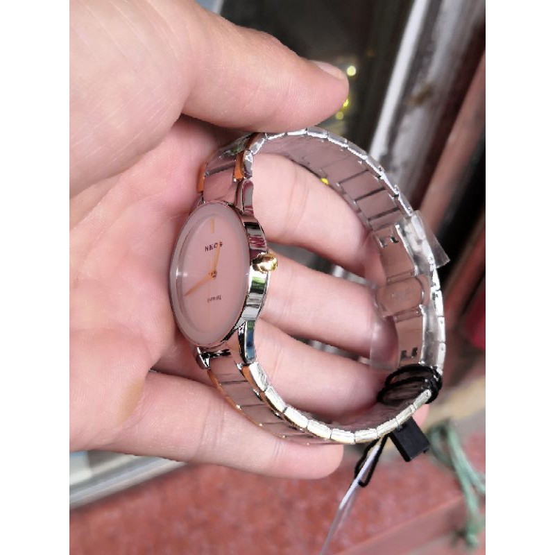 Đồng hồ quazts nữ thương hiệu <Neos> chống nước 5ATM Kính saphire . size 30