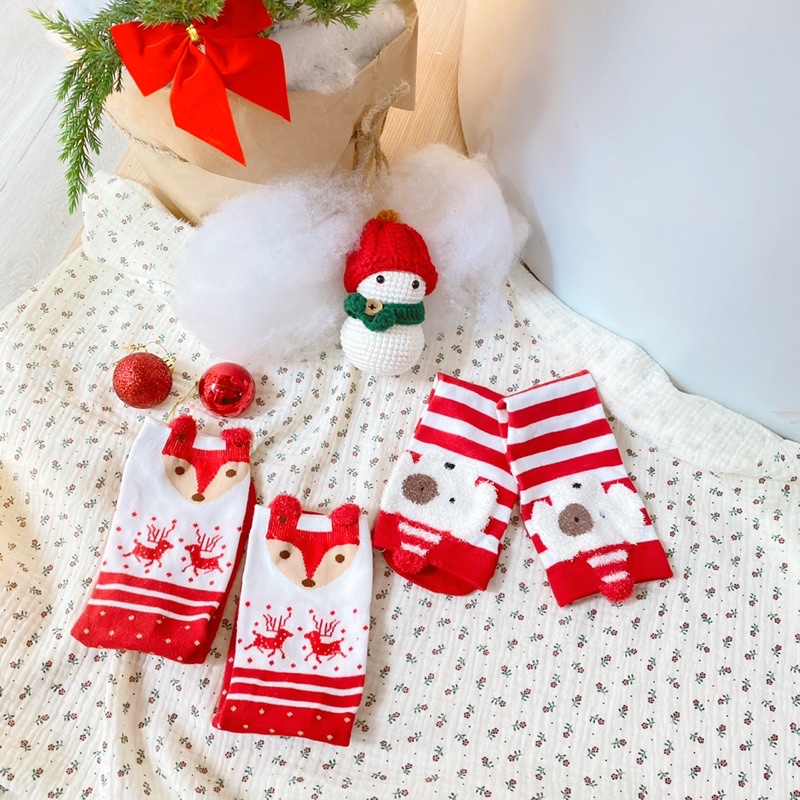 Vớ Giáng Sinh Cho Bé Mick And Milk 3,4,5,6,7,8,9,10 Tuổi Tất Dài Giữ Ấm Bé Trai Bé Gái Hình Noel Dễ Thương