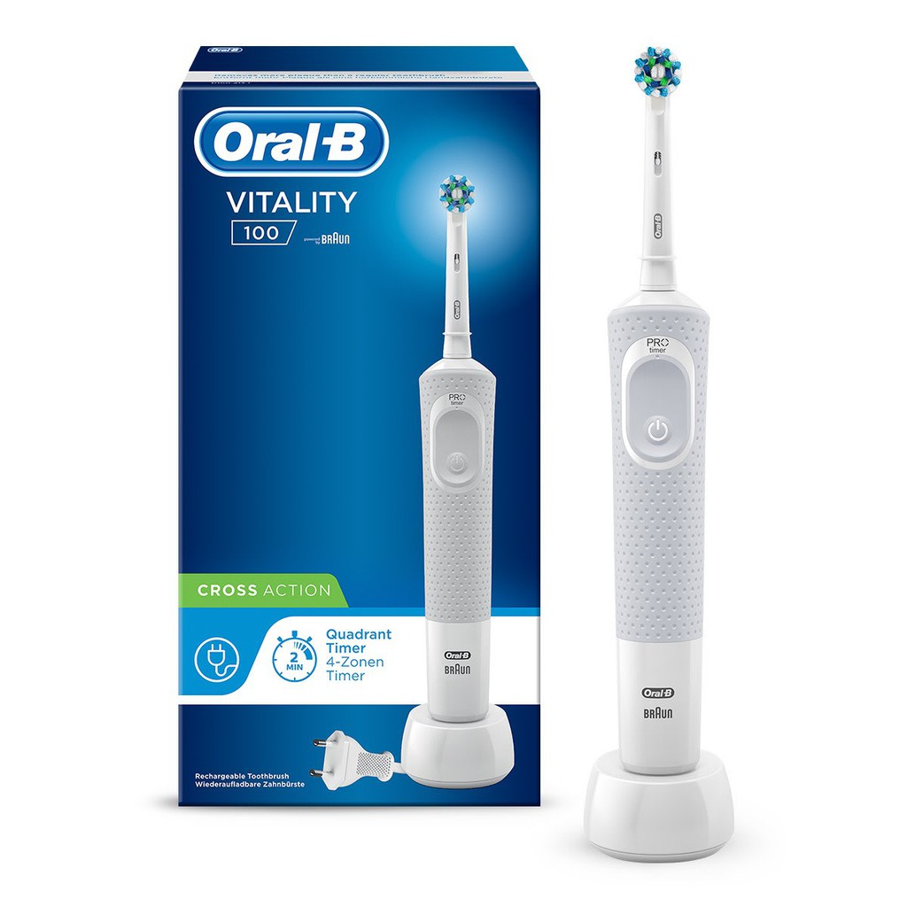 Bàn chải đánh răng điện Oral-B Vitality 100 CrossAction White D100.413.1