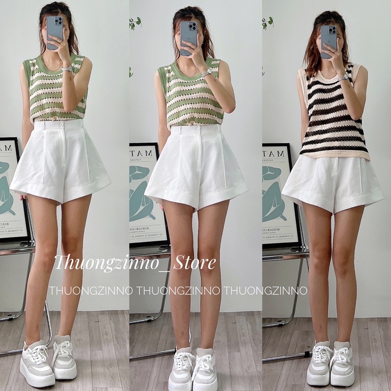 [Hàng loại 1]Áo len kẻ ngang Cầu vồng có tay Hàng Quảng Châu Áo phông chất mongtogi đay dặn basic Hàn Quốc