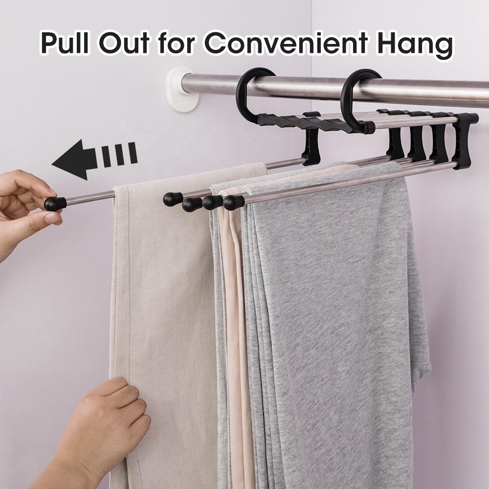 Móc Treo Quần Áo 5 Trong 1 Bền Chống Trượt Sắp Xếp Gọn Gàng