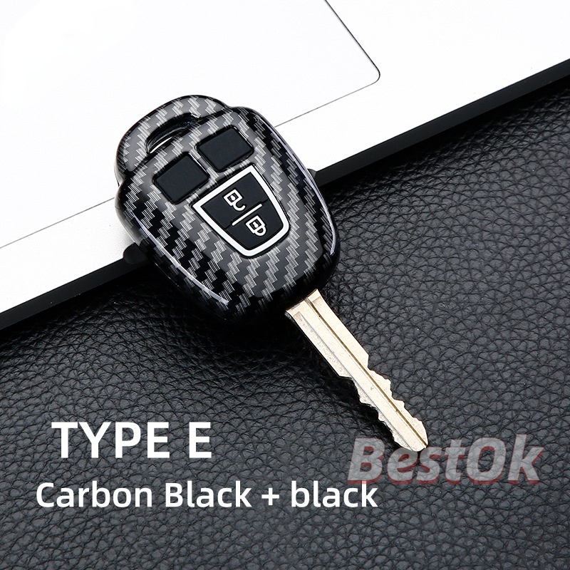 Vỏ Silicon Sợi Carbon Bảo Vệ Chìa Khóa Xe Hơi Toyota Camry Prius 2012 2013 2014 2015 2016 2017 Corolla RAV4 TOY43 2 / 3 / 4   Lật Vỏ Chìa Khóa Điều Khiển Từ Xa Cho Toyota VIOS GEN 3 Yaris / Toyota VIOS GEN 4 / RAV4