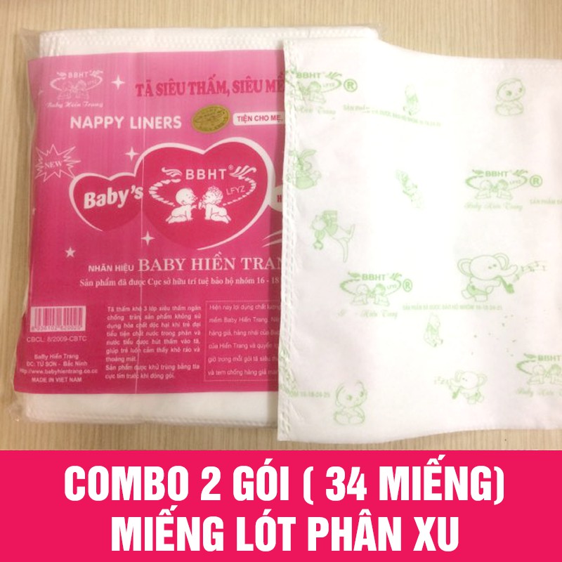 Combo 2 gói Miếng lót phân xu (17 miếng/gói ) chống thấm Hiền Trang - Kích thước: 21x19cm