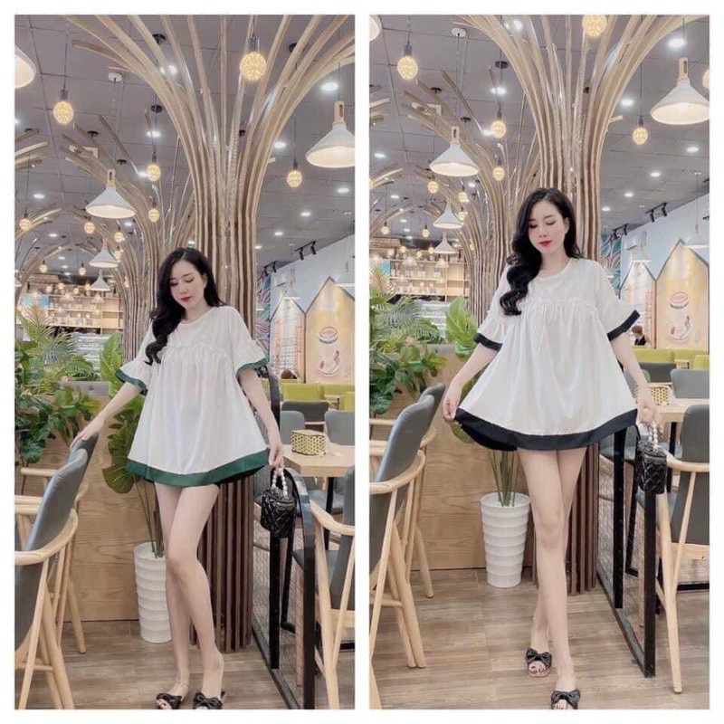 ✢▥Áo bà bầu mùa hè siêu mát thiết kế công sở cao cấp chất voan lụa AB103