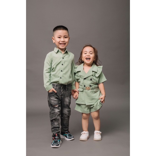 Đồng phục gia đình chụp hình thôi nôi - đi tiệc - Set đồ gia đình đẹp - Bộ đồng phục gia đình chụp hình kỉ niệm