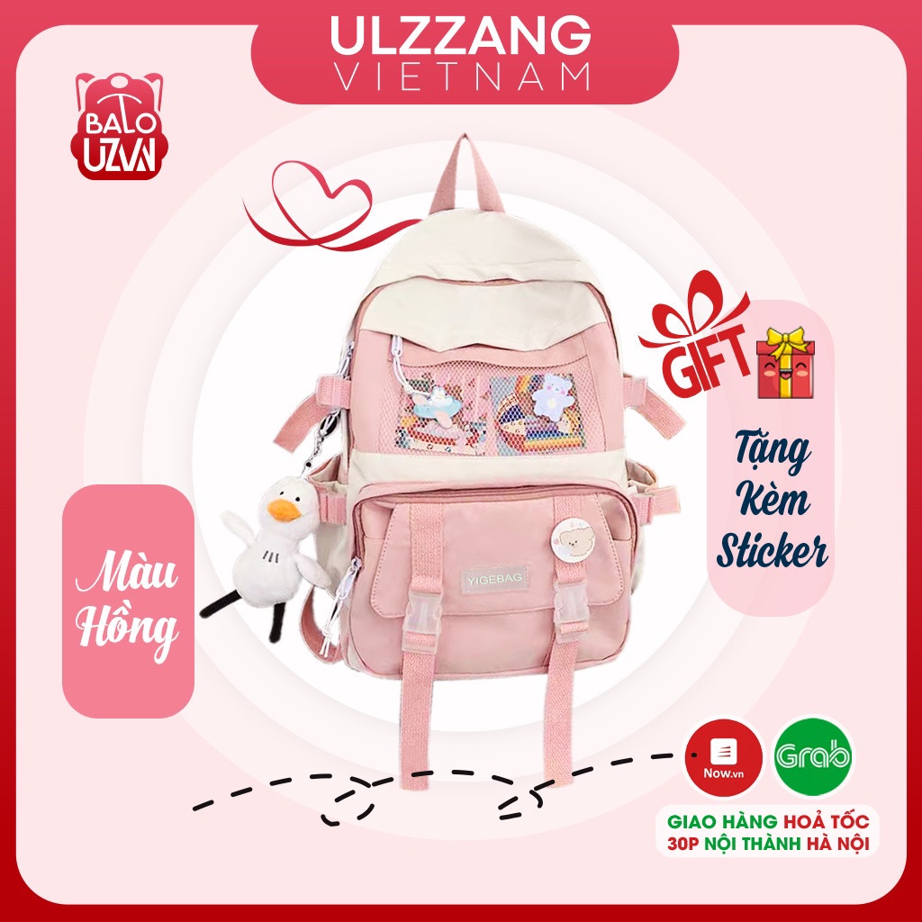 Balo đi học nữ Ulzzang basic chống nước, cặp túi sách laptop phong cách Unisex Hàn Quốc cho học sinh, sinh viên