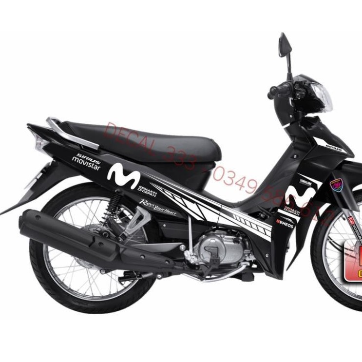 Tem Rời SIRIUS MOVISTAR TRẮNG ĐEN - DÁN XE ĐEN 892007 (Tem Chế 3 Lớp Chống Phai Màu)